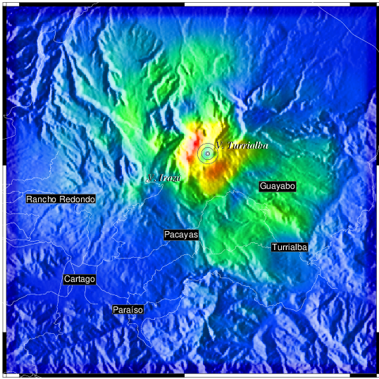 Simulación de un sismo de M 5.0 en el Volcán Turrialba