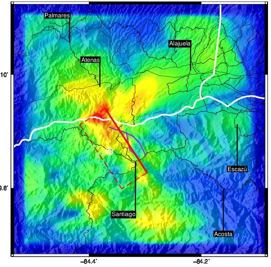 Escenario de un terremoto con epicentro en la falla Picagres