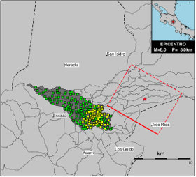 Escenario de un terremoto en la falla Cipreses