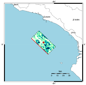 Escenario sismo M6.9 en Dominical de Osa